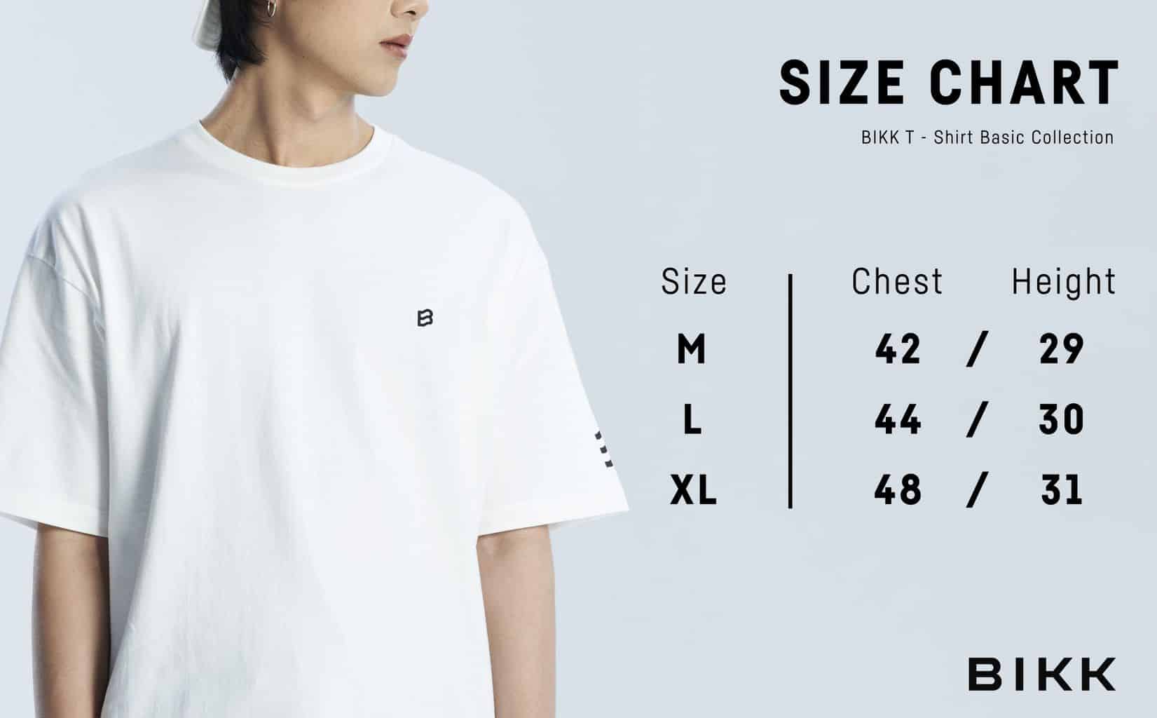 size chart B white