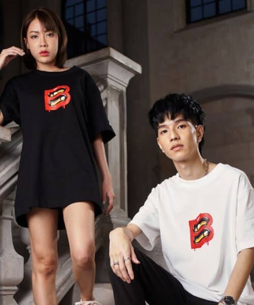 Alternative view of Oct29 x BIKK “B” Oversized Tee